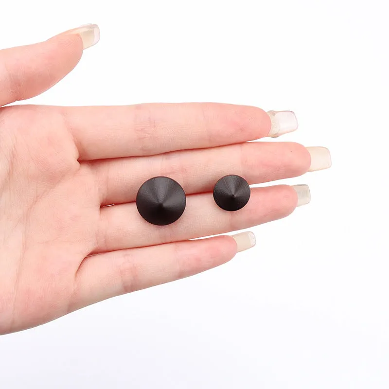 Dark Brown Painted Mushroom Wood Shank Buttons for Infant Clothing 30pcs