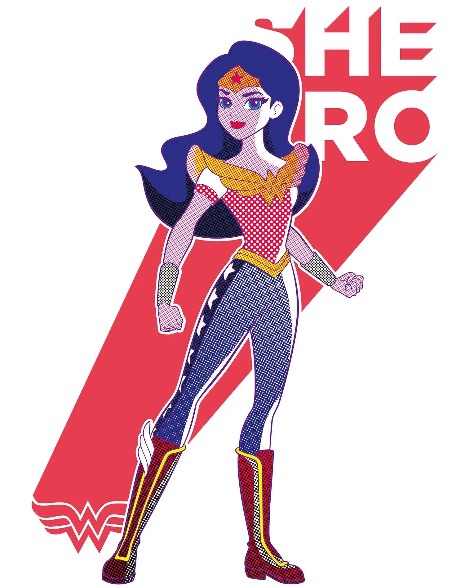 DC Super Hero Girls Wonder Woman Pop Shero Official Kid's T-Shirt (White)