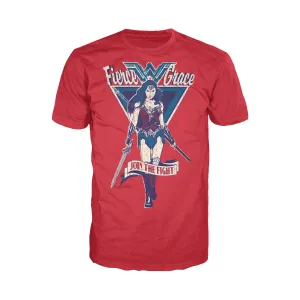 DC Wonder Woman Triangle Fierce Official Men's T-shirt (Red)