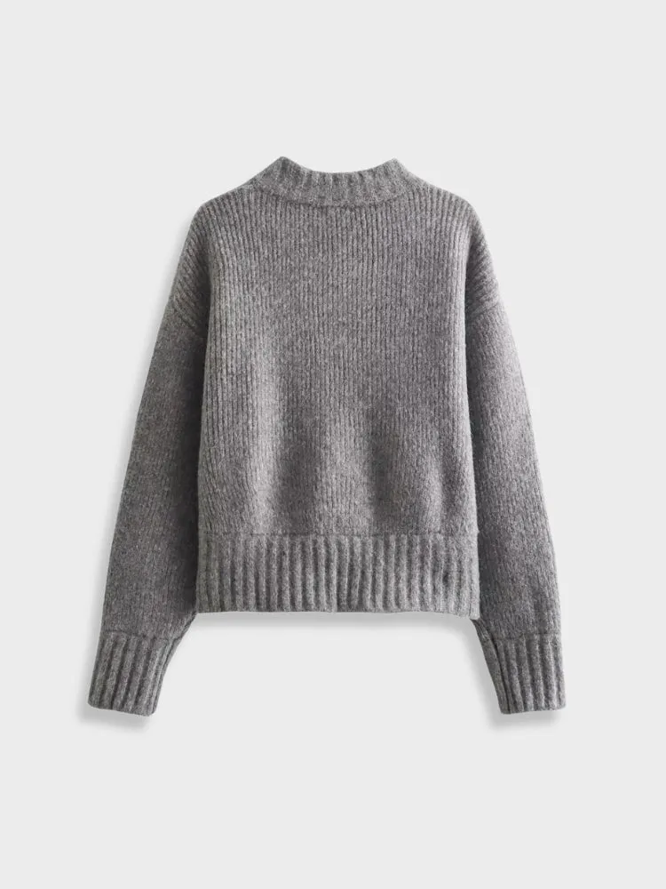 DCRB Casual Knitted Zip-up Sweater