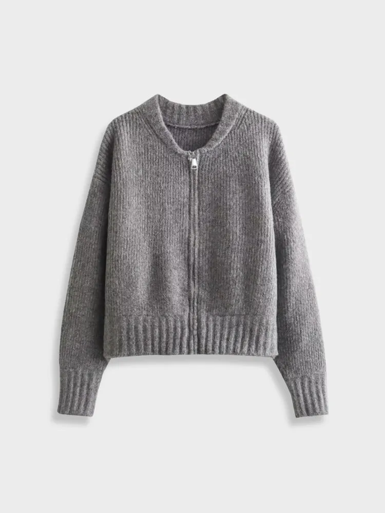 DCRB Casual Knitted Zip-up Sweater