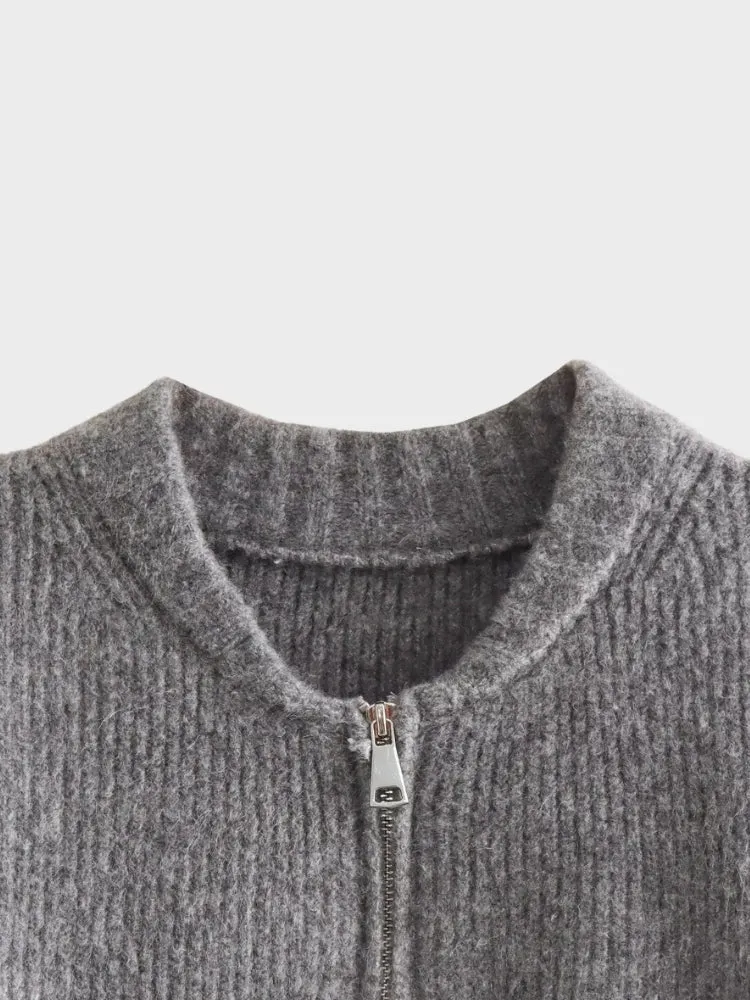 DCRB Casual Knitted Zip-up Sweater