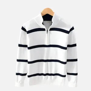 Deauville Striped Half Zip Sweater