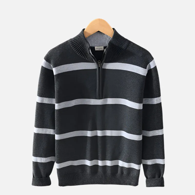 Deauville Striped Half Zip Sweater