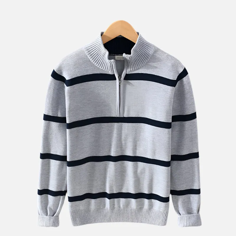 Deauville Striped Half Zip Sweater