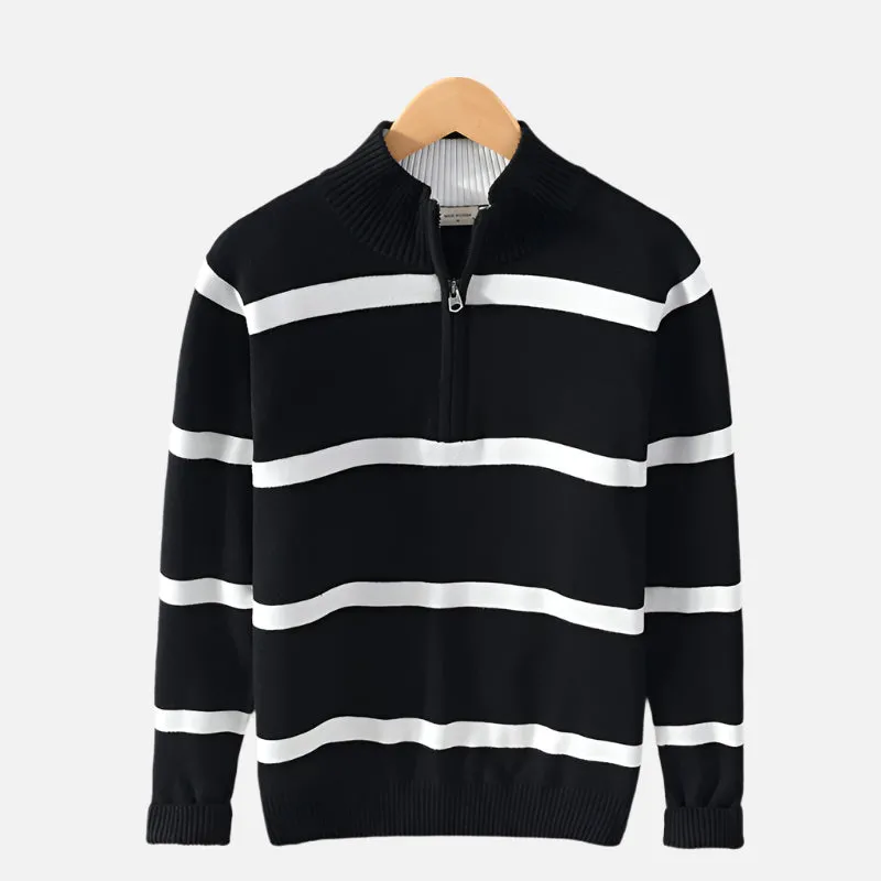 Deauville Striped Half Zip Sweater