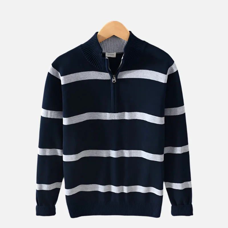 Deauville Striped Half Zip Sweater