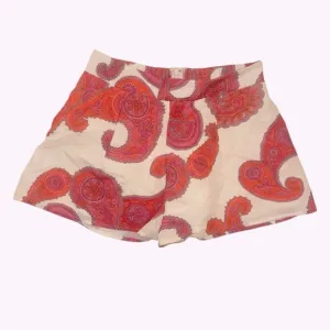 Designer Inspired Pink, Orange, Magenta Paisley High Waisted Shorts Size M EUC