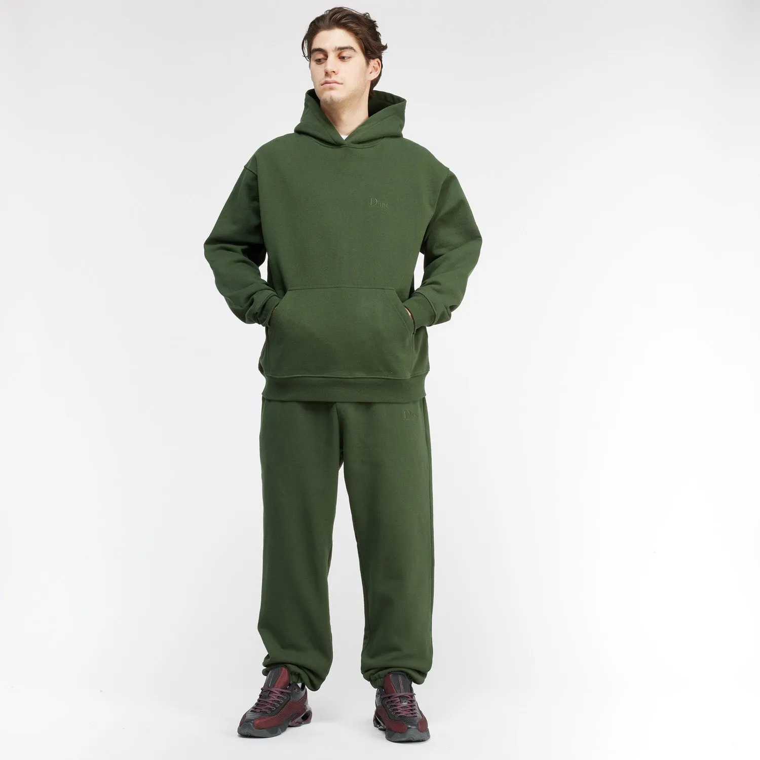 Dime Men Classic Small Logo Hoodie Forest Green