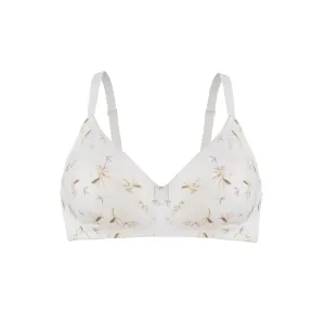 Ditsy Floral - Silk & Organic Cotton Smooth T-Shirt Wireless Bra