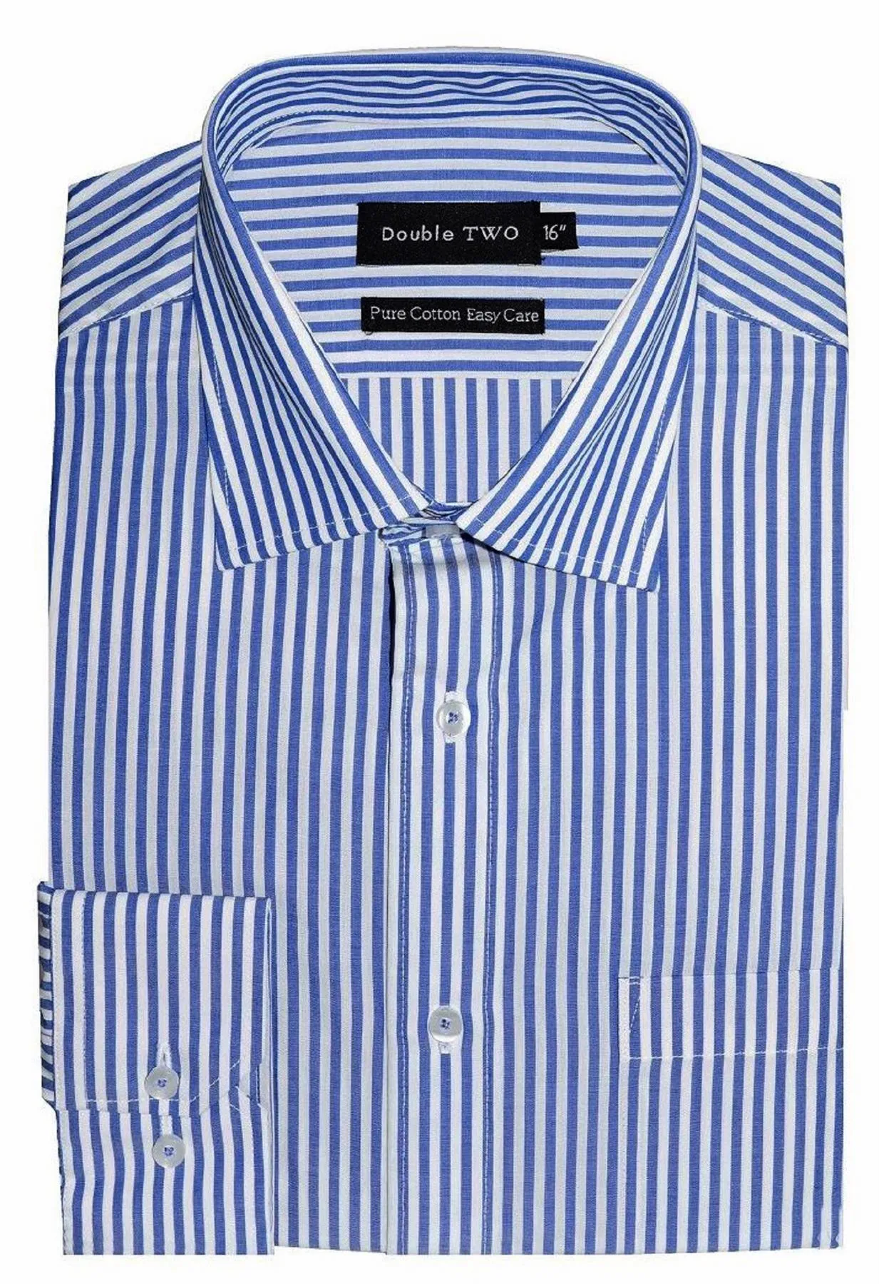 Double Two Mens Big Size Pure Cotton Easy Care LS Formal Shirts (AW19)