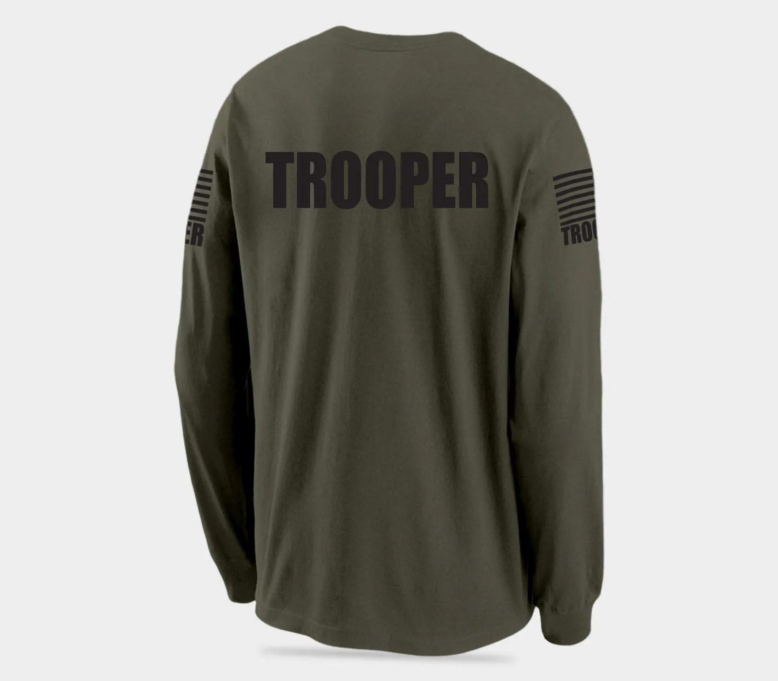 Drab Green Trooper Men's Shirt - Long Sleeve (Black)