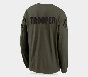 Drab Green Trooper Men's Shirt - Long Sleeve (Black)