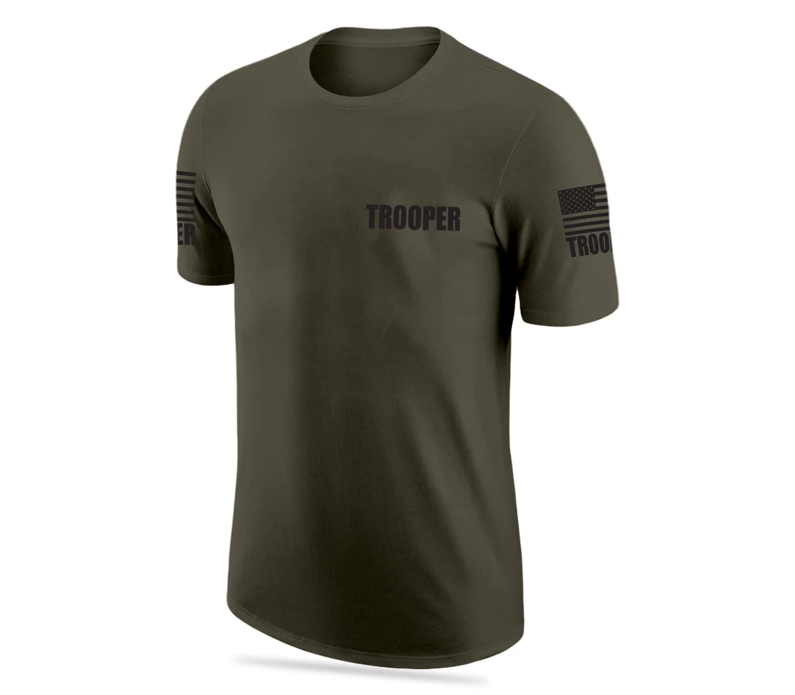 Drab Green Trooper Men's Shirt - Short Sleeve (Black)
