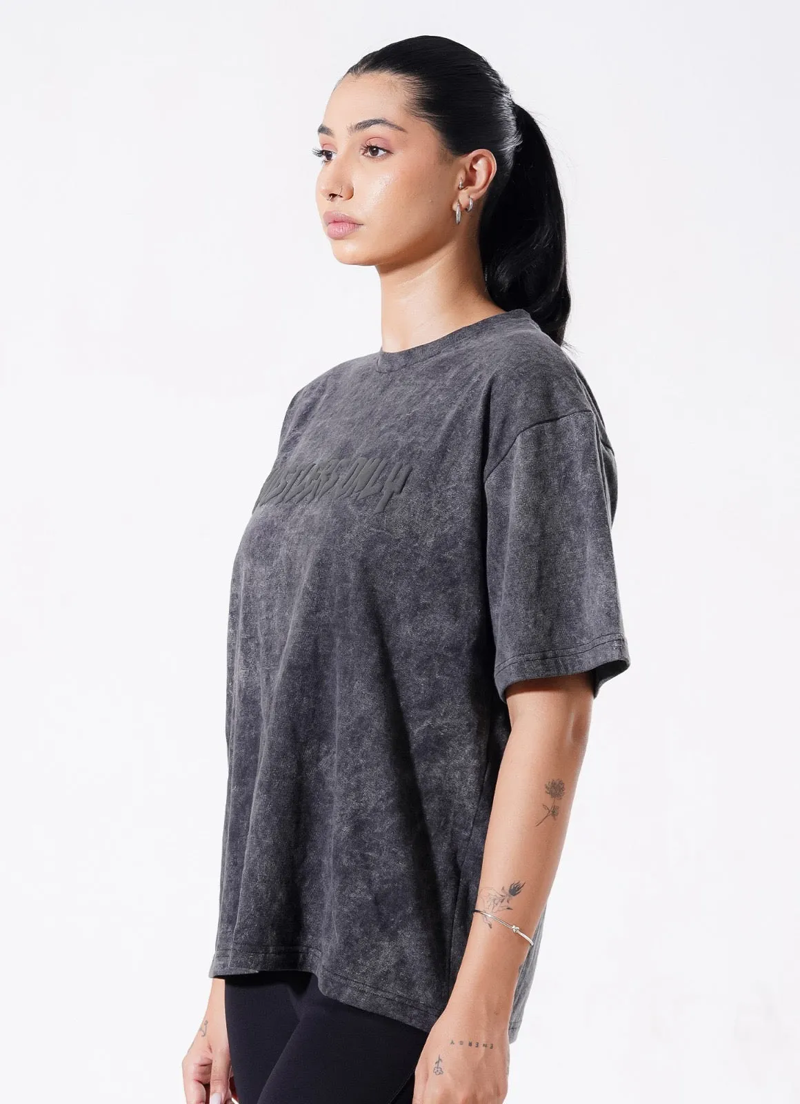 Drippy Acid Wash Tshirt - Black