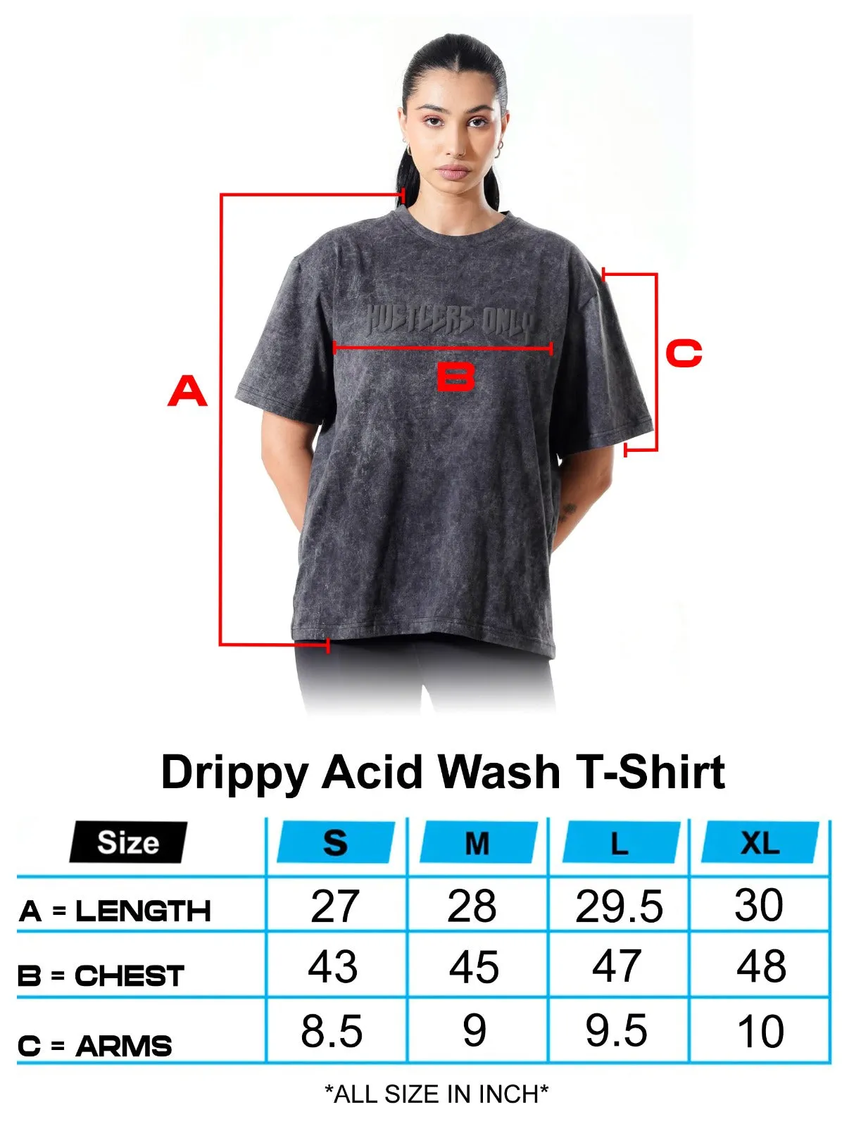 Drippy Acid Wash Tshirt - Black