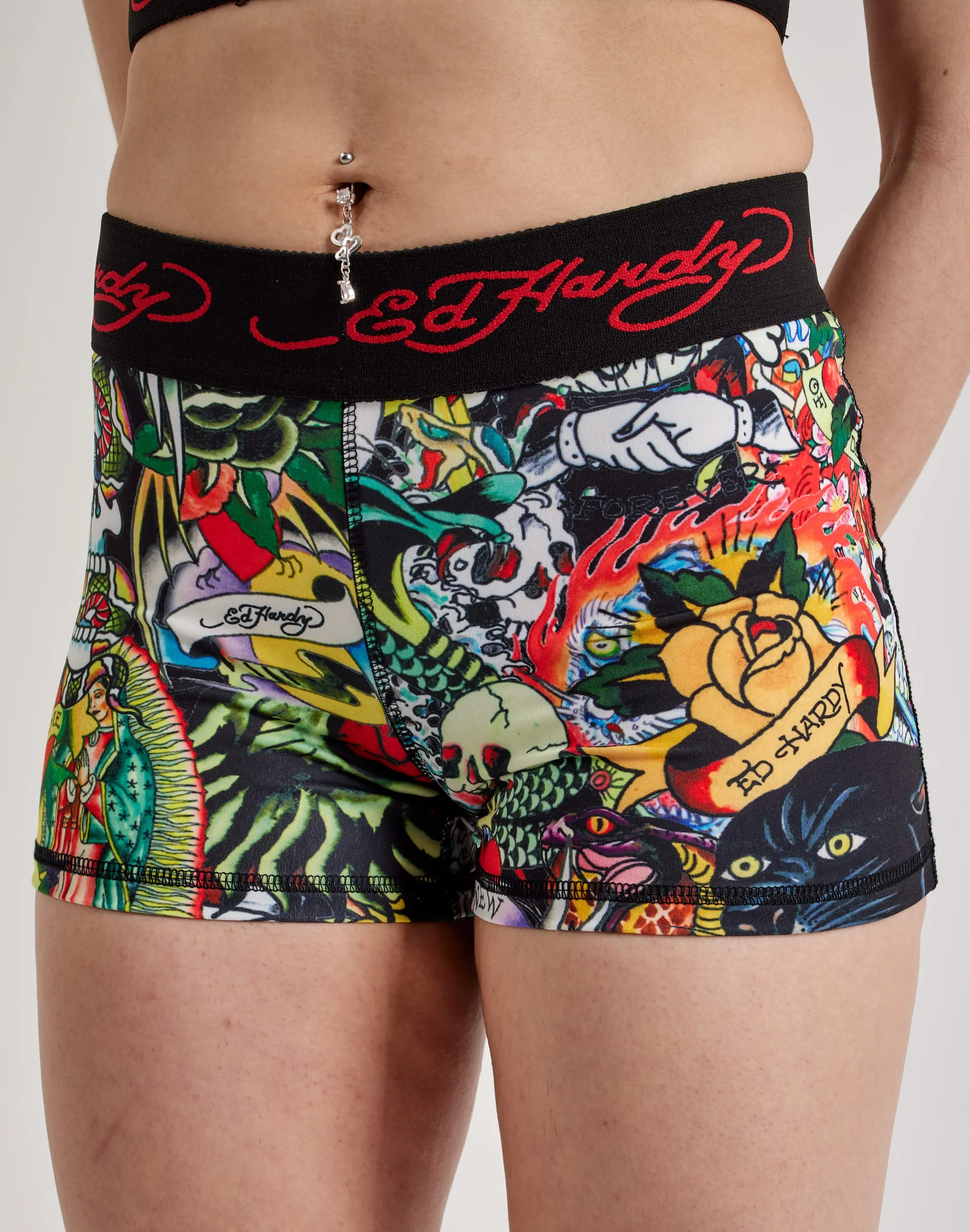 Ed Hardy Tattoo Collage Shorts