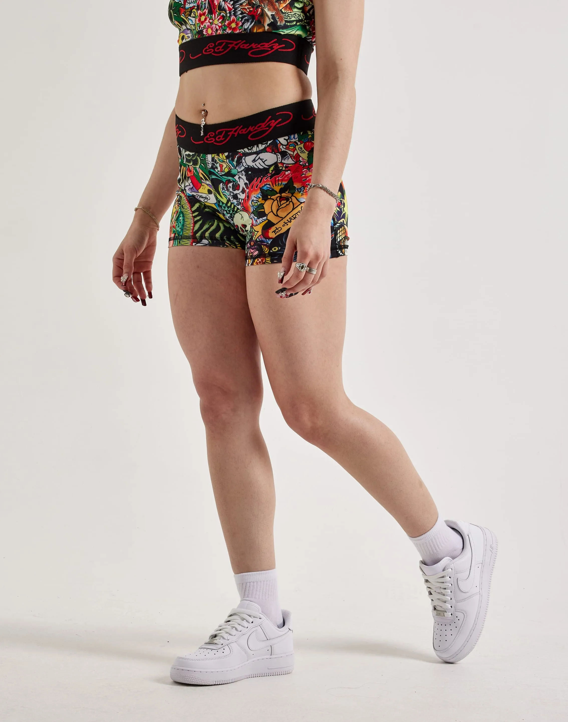 Ed Hardy Tattoo Collage Shorts