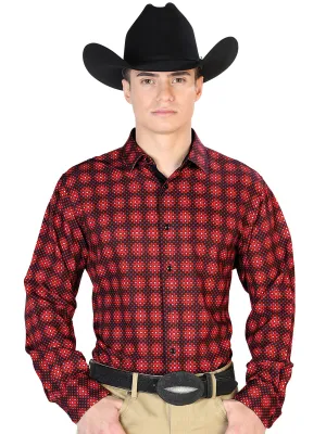 El General Plaid Casual Long Sleeve Shirt (Burgundy)