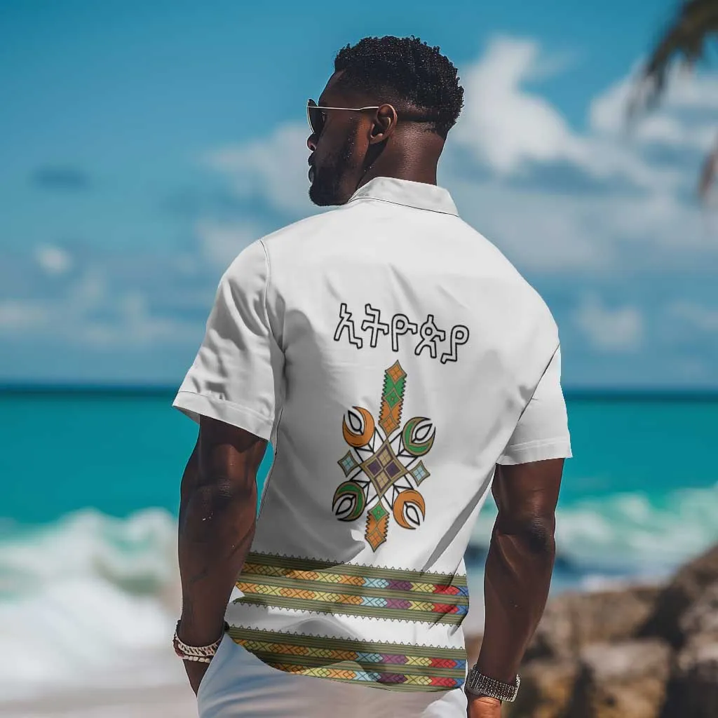 Ethiopia Hawaiian Shirt Ethiopian Traditional Habesha Style LT15