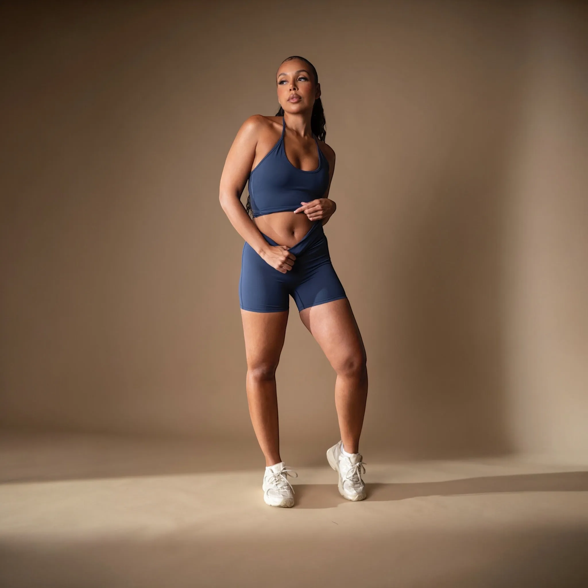 Evolve gym shorts set navy blue