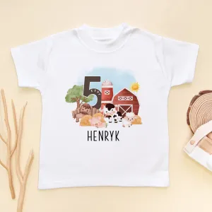 Farm Theme 5th Birthday Personalised Kids & Toddler T Shirt