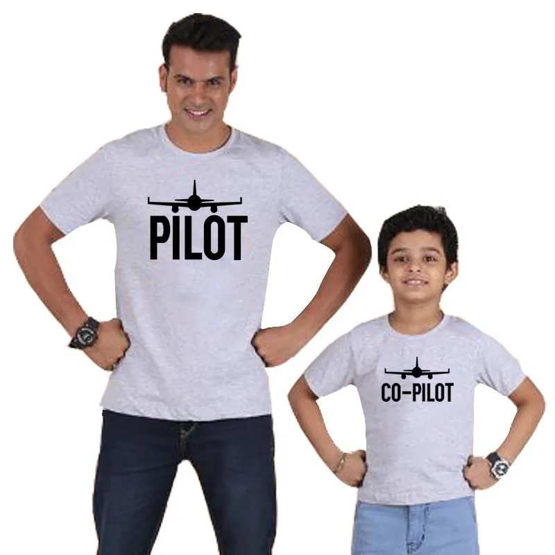 Father and Child "Pilot & Co-Pilot" Matching T-Shirt Set – Perfect for Daddy & Me Outfits