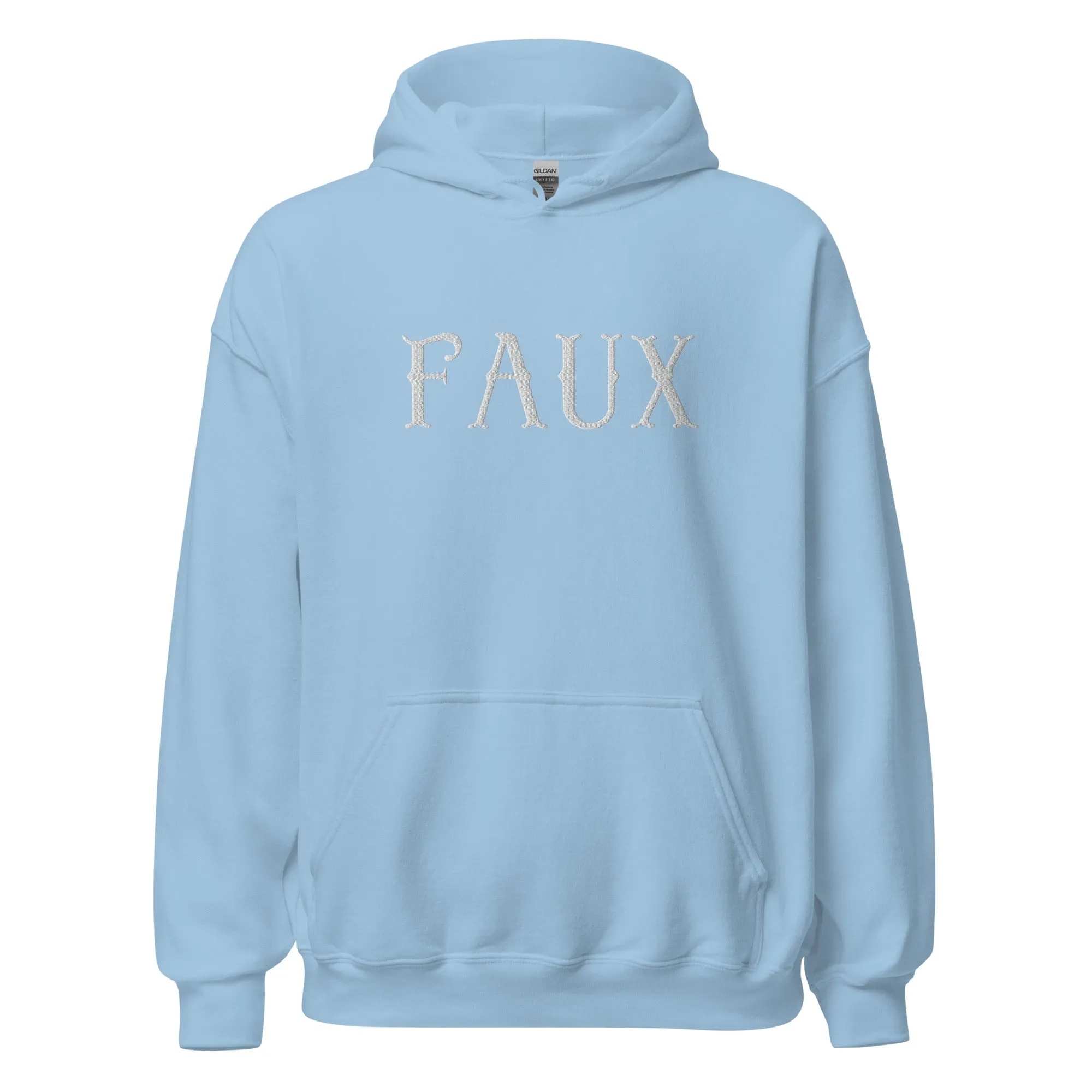 Faux Embroidered Unisex Hoodie