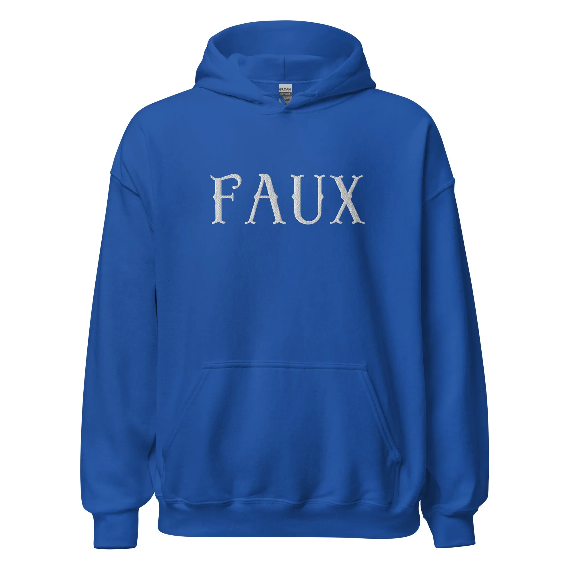 Faux Embroidered Unisex Hoodie