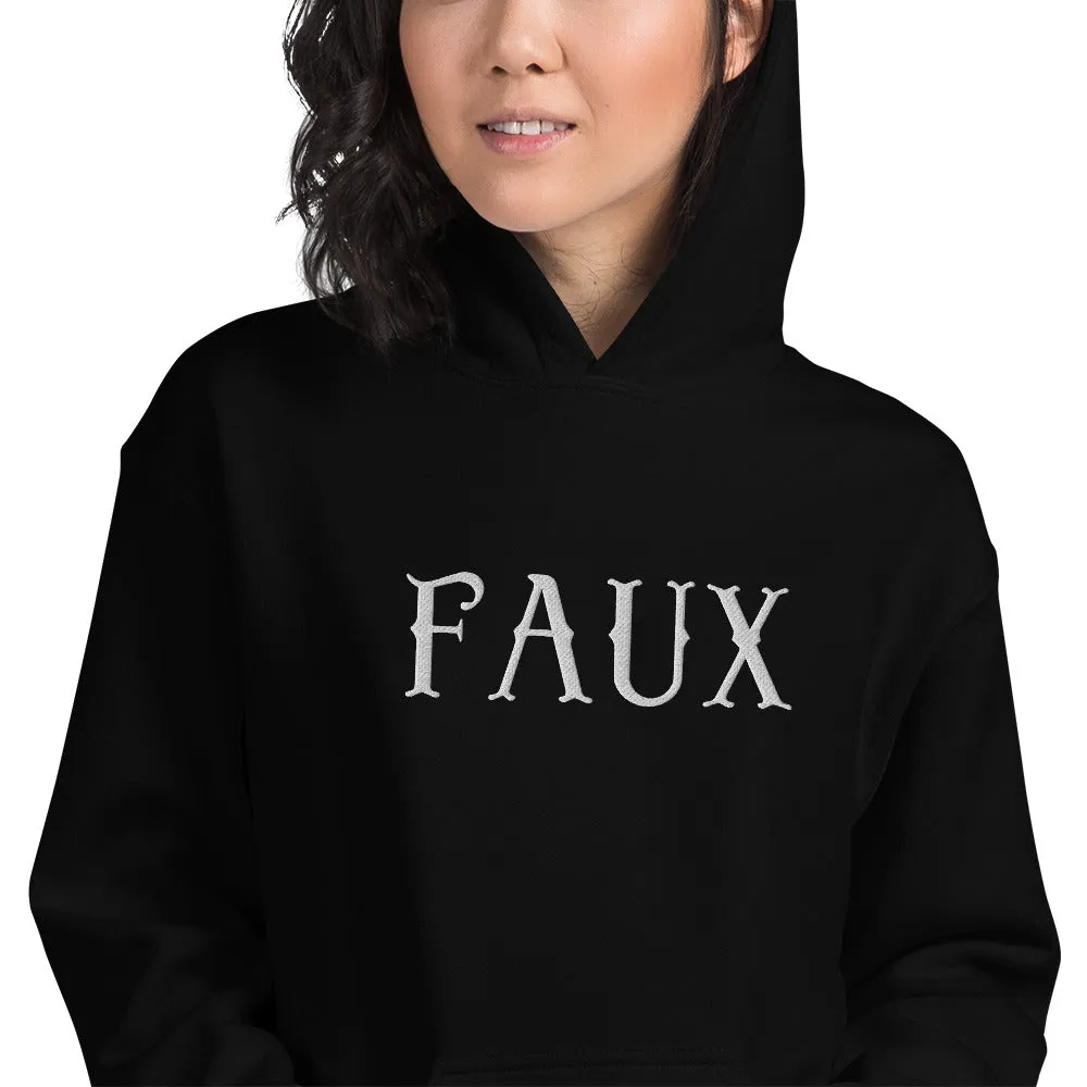 Faux Embroidered Unisex Hoodie