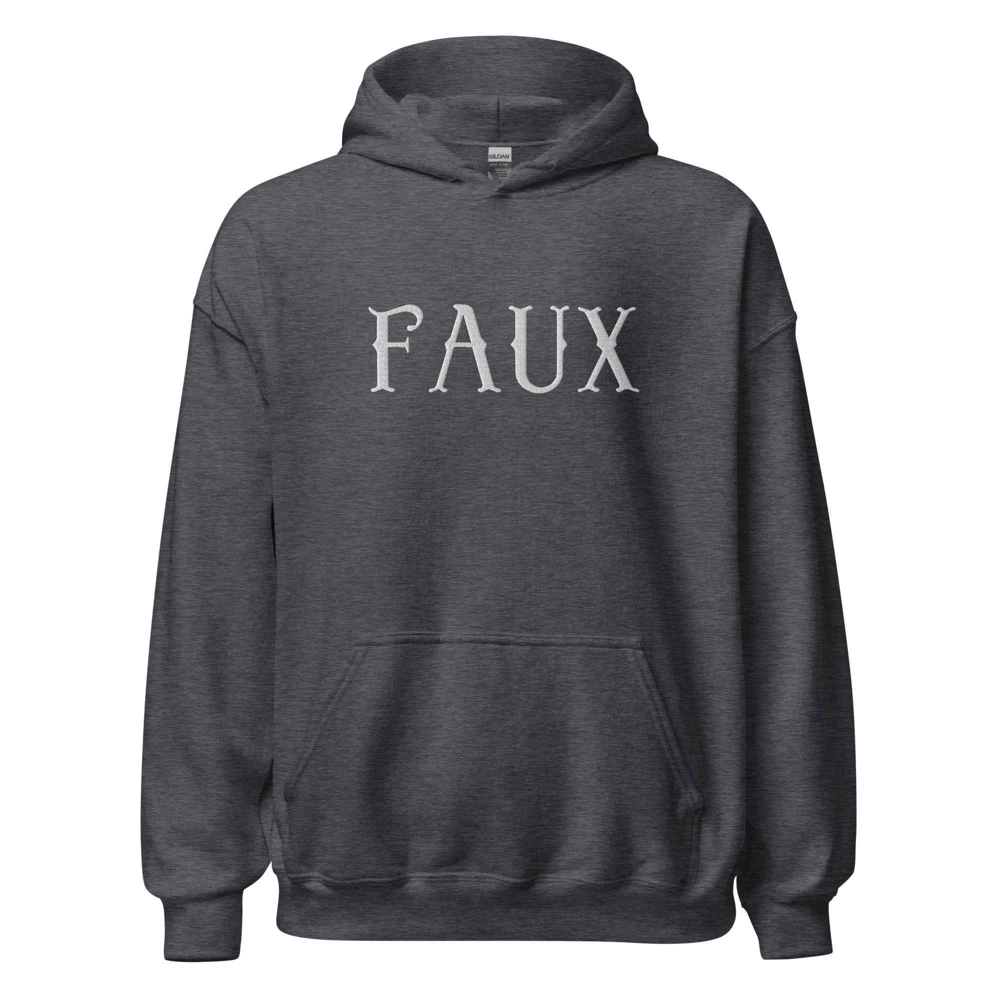 Faux Embroidered Unisex Hoodie