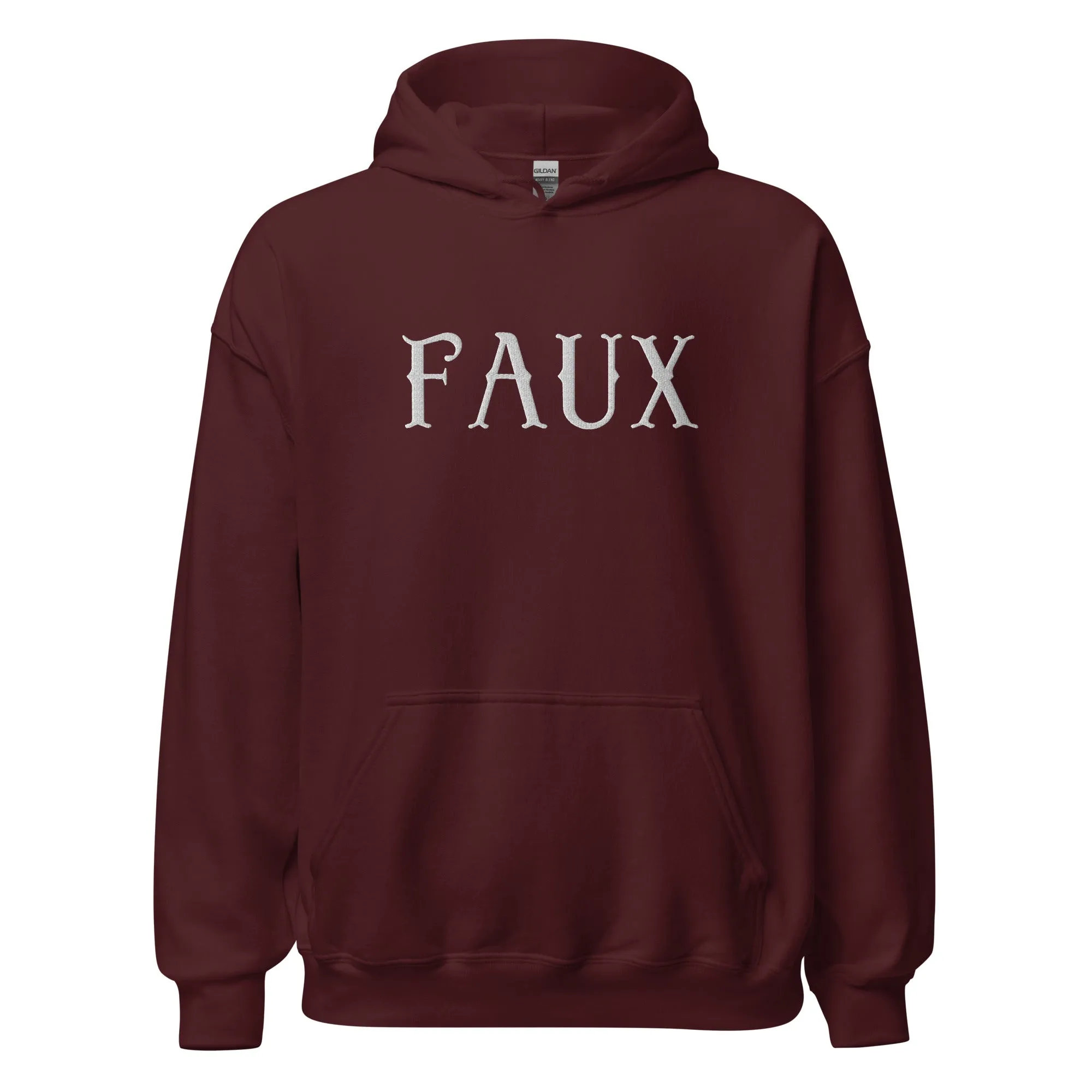 Faux Embroidered Unisex Hoodie