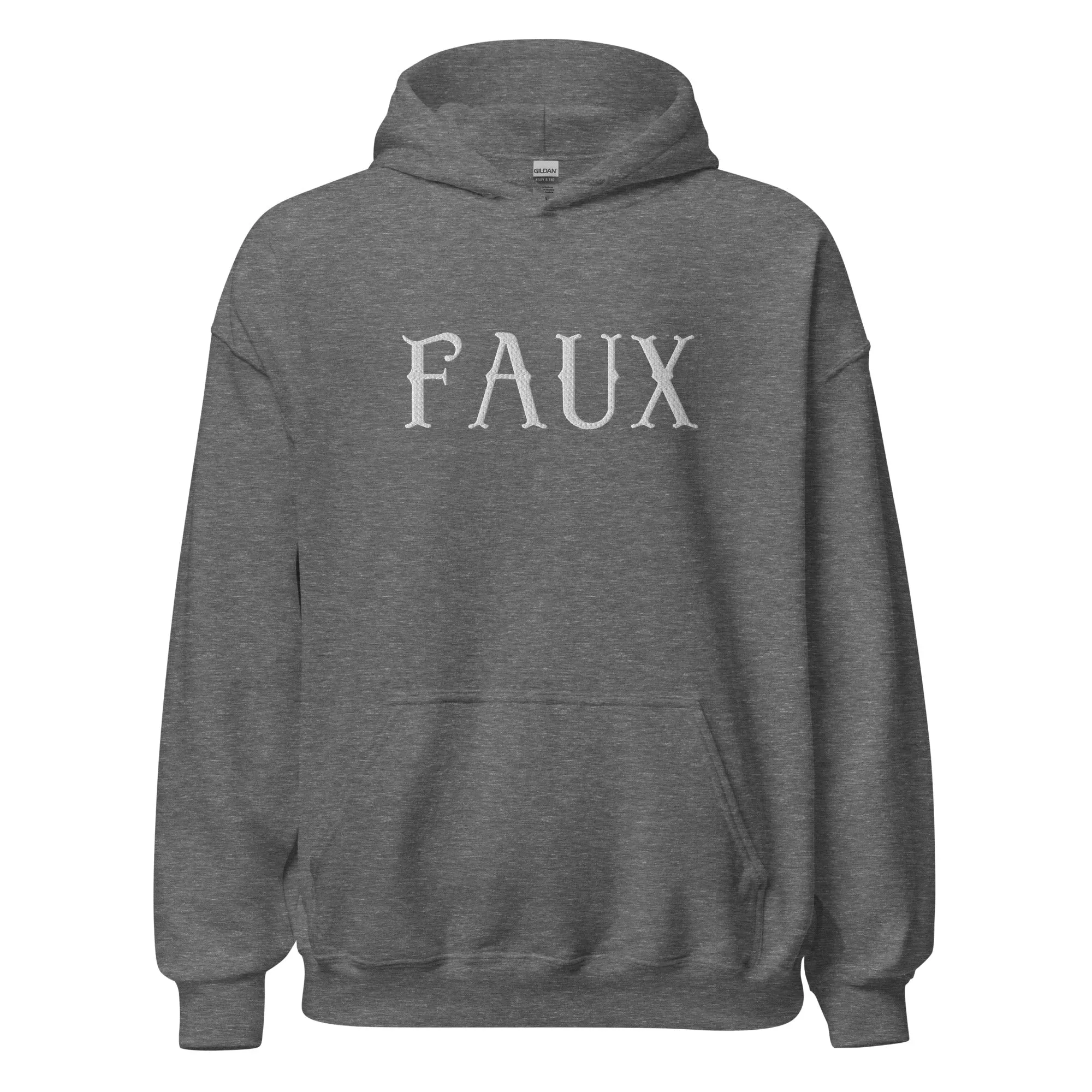 Faux Embroidered Unisex Hoodie