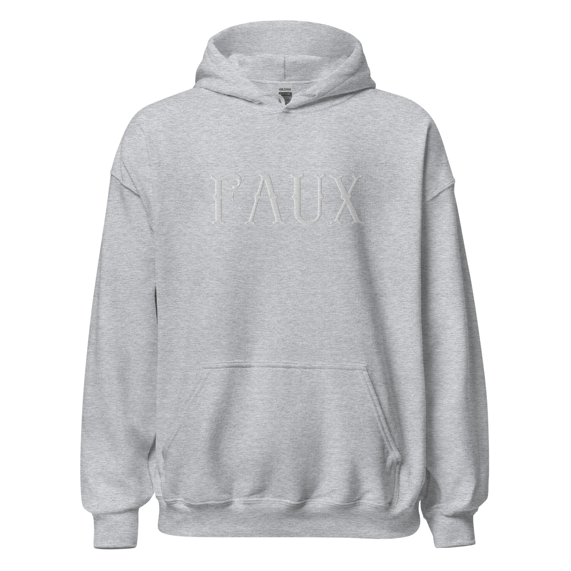 Faux Embroidered Unisex Hoodie