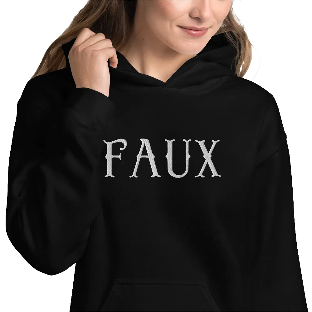 Faux Embroidered Unisex Hoodie