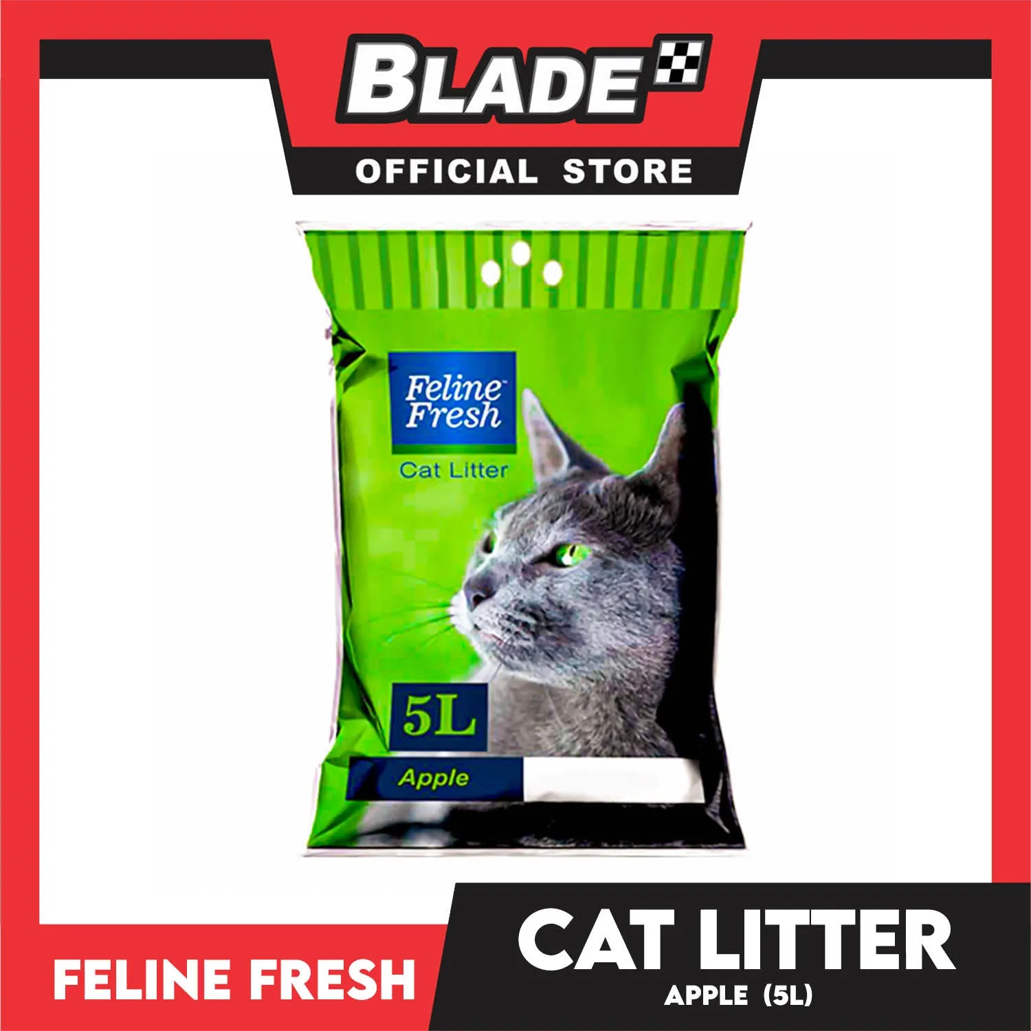 Feline Fresh Cat Litter Sand 5 Liters (Apple Scent) 99% Dust-Free, High Absorbency, Minimal Tracking For Cats Of All Ages