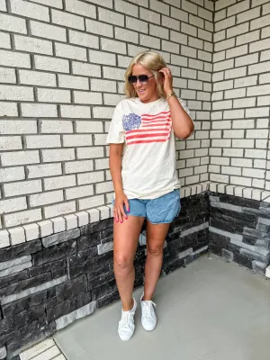 Floral Freedom Flag Tee