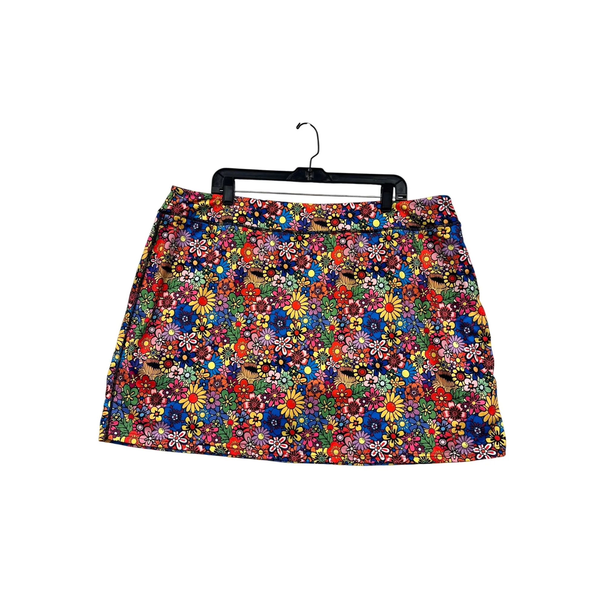 Floral Print Womens Skort 3XL Kimmery Colorful Stretchy Pull-On Casual Fit #6778
