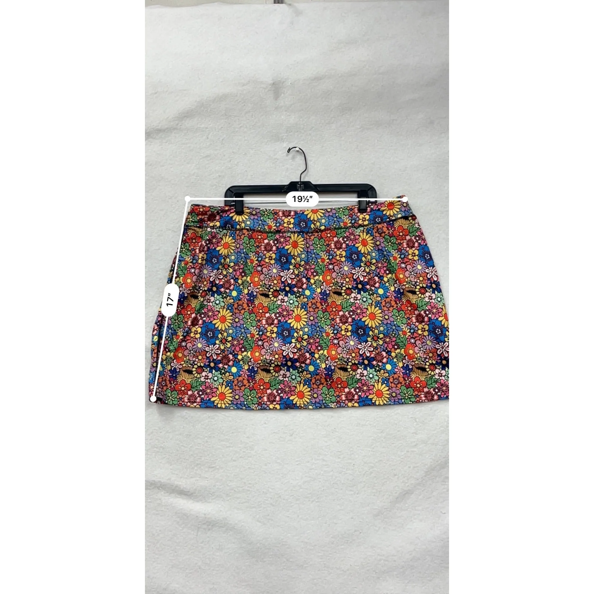 Floral Print Womens Skort 3XL Kimmery Colorful Stretchy Pull-On Casual Fit #6778