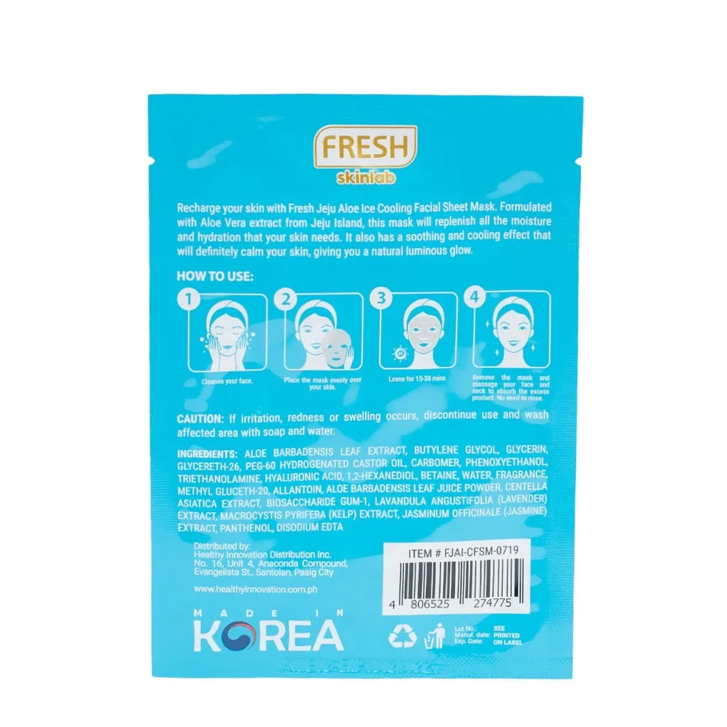 Fresh Skinlab Jeju Aloe Ice Cooling Facial Sheet Mask 20ml