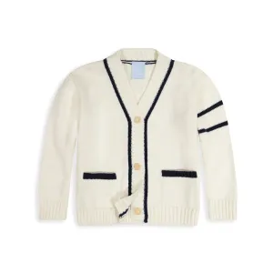 Game Changer Cardigan -- Ivory w/ Navy
