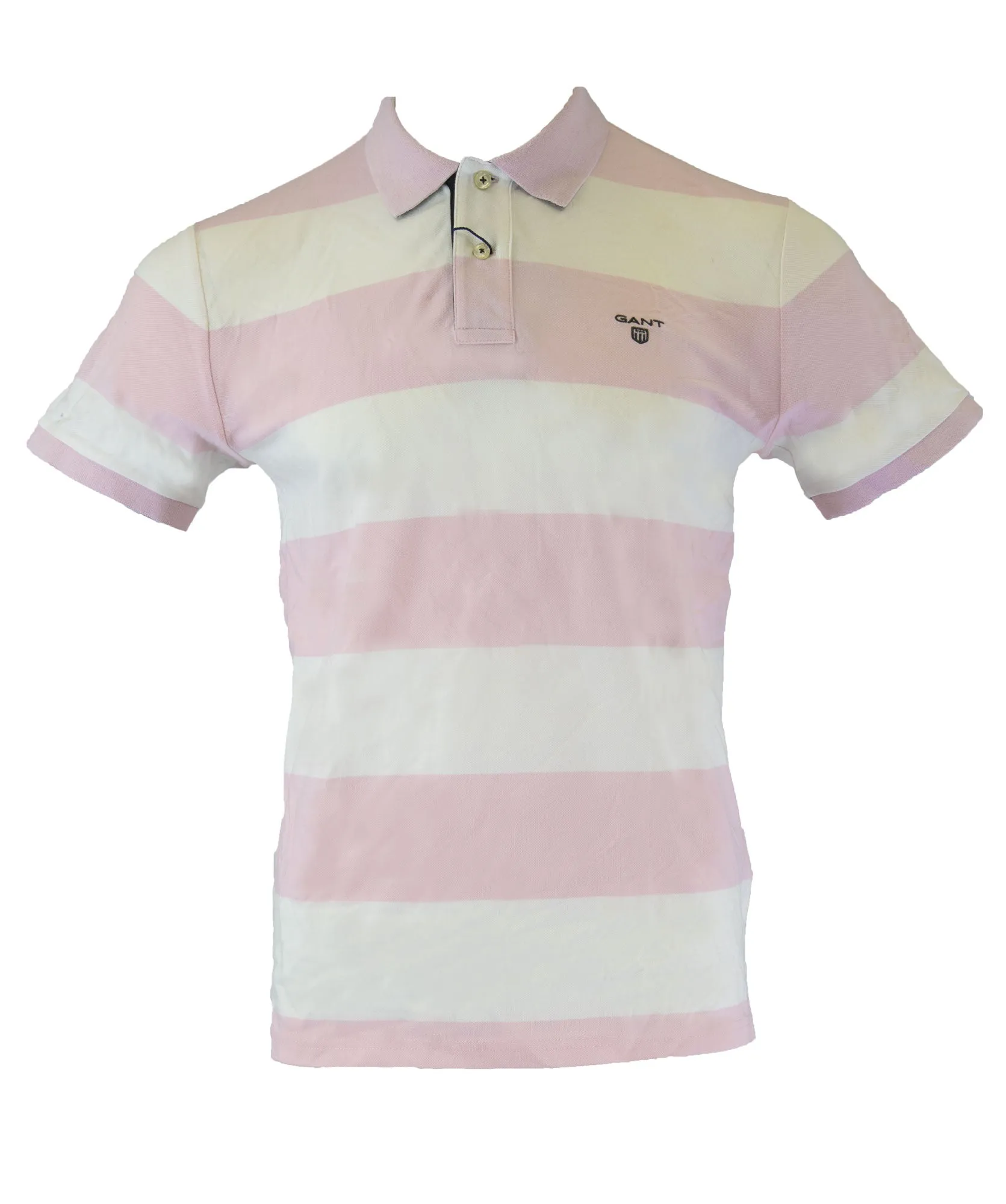 GANT Men's Contrast Collar Barstripe Pique Rugger 252205 Size M $115 NWT