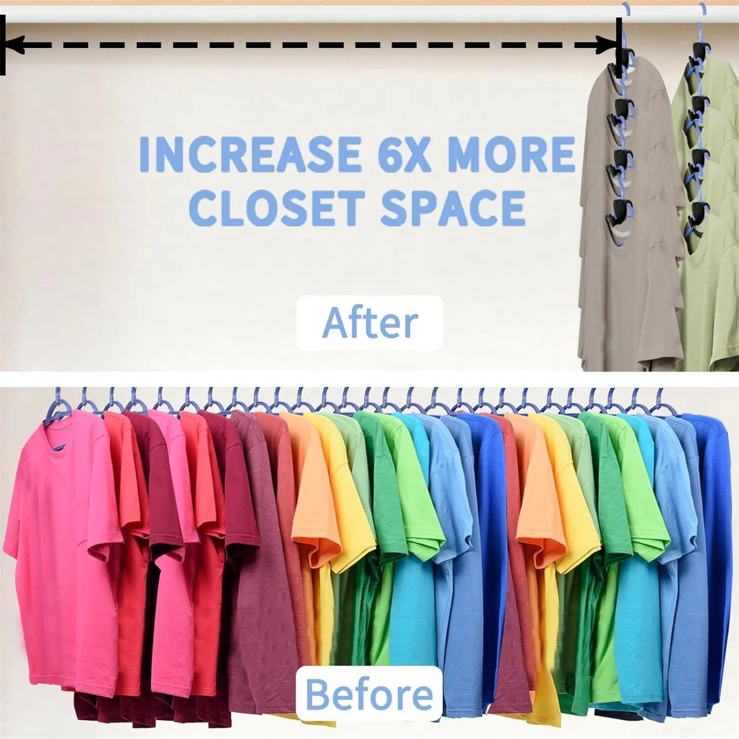 GeRRiT Space Saving Hangers, 24pcs Space Saver Hangers as Hanger Organizer, Closet Hangers Space Saver for Clothes Hanger Connector, Hanger Hooks Space Saver as Closet Organizer, Black