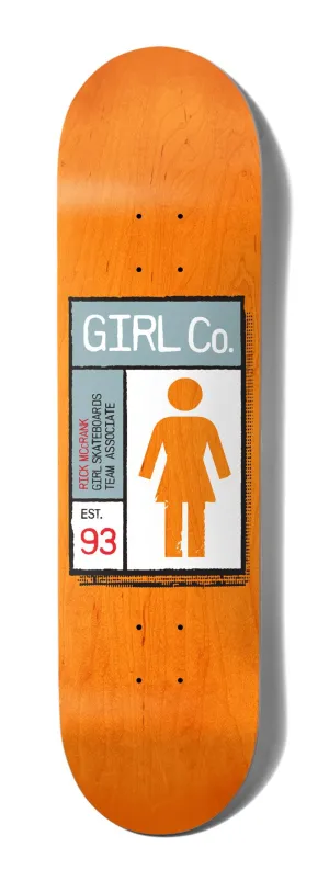 Girl Skateboard Gridbox Rick McCrank Skateboard Deck - 8.5"