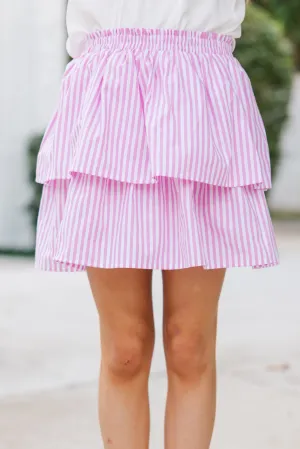 Girls: The Sarah Beth Pink Striped Skort