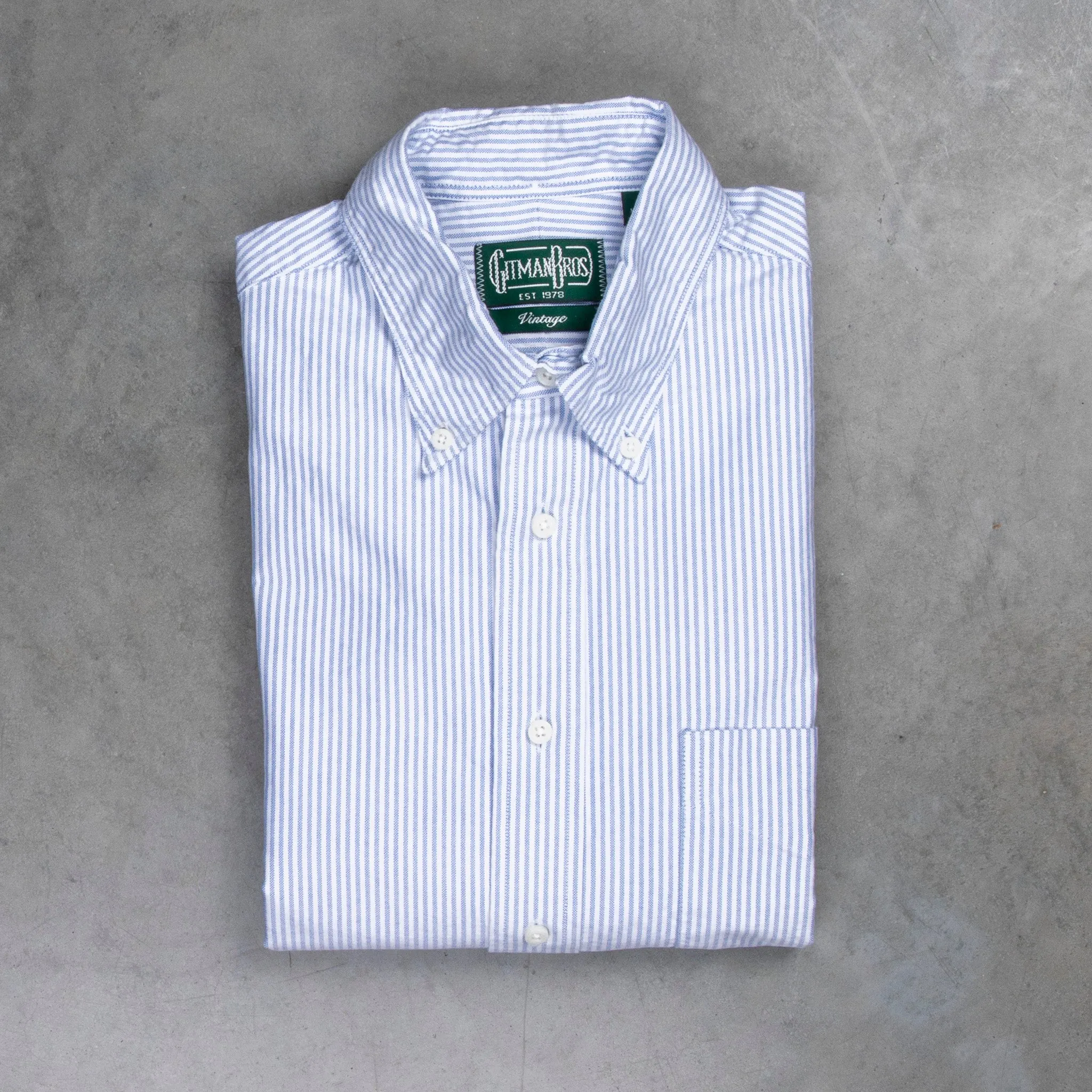 Gitman Vintage Oxford Button-down Shirt Blue Striped