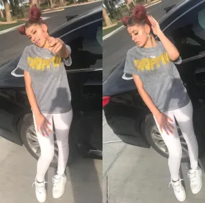 Gold Glitter Drippin | Gray Vintage Wash Tee