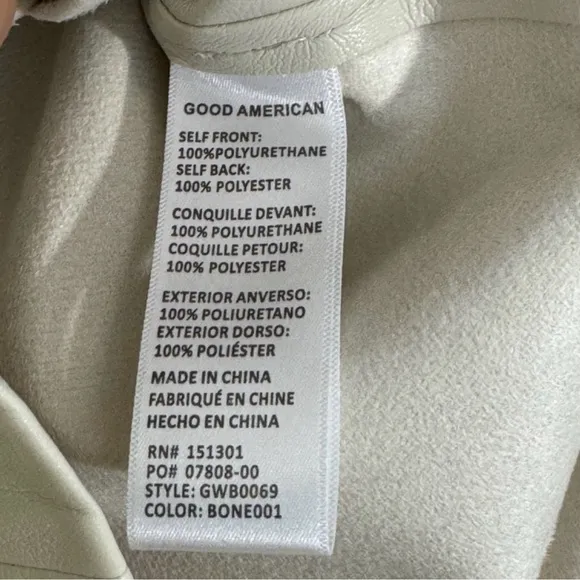 Good American Better Than Leather Shorts NWT Bone...Size 0  $119