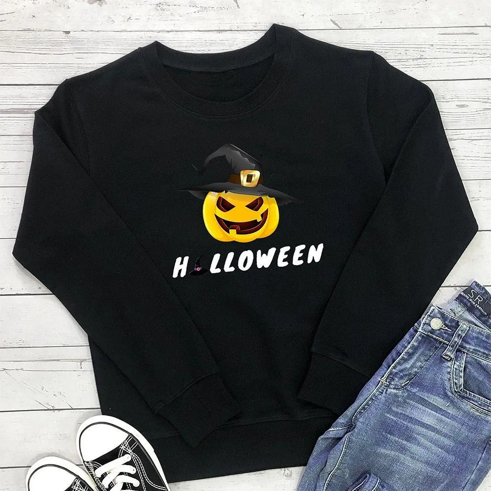 Graphic long Sleeve Shirts Hallween And Pumpkin