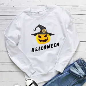 Graphic long Sleeve Shirts Hallween And Pumpkin